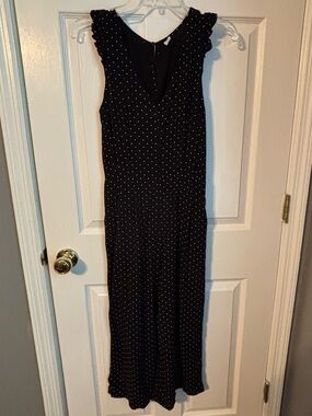 Old Navy Black Polka Dot Sleeveless Jumpsuit